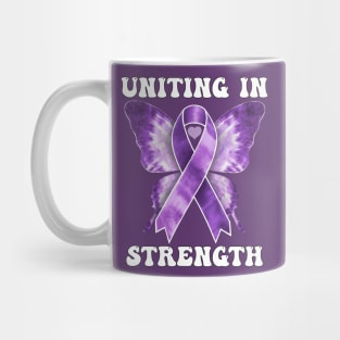 Purple Ribbon Tie Dye Butterfly Lupus Awareness Mug